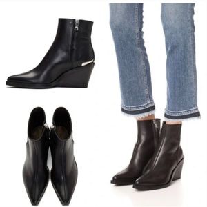 Rag and Bone Santiago Leather Wedge Boot Silver Detail 7